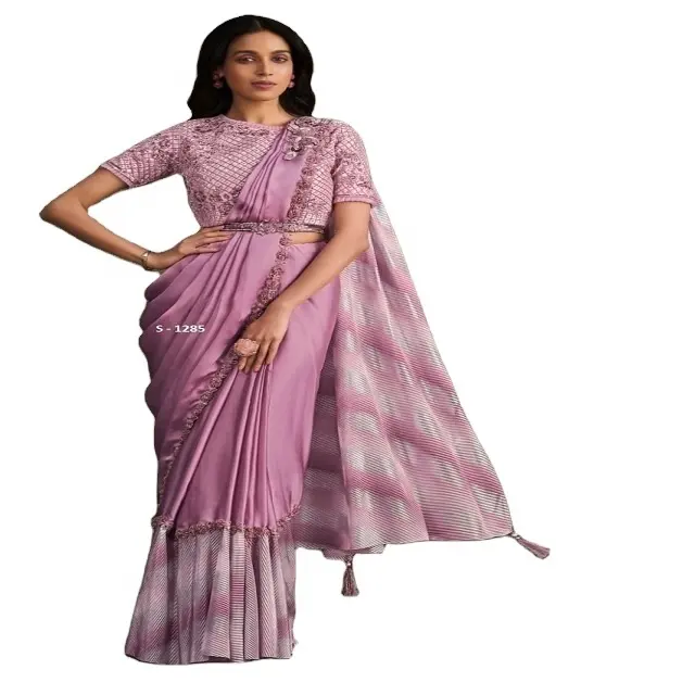 Sari indiano di qualità eccellente per il matrimonio e l'abbigliamento da casa sari da donna disponibile a prezzo all'ingrosso sari indiani sadi da donna