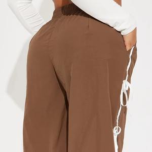 Pantalon de jogging droit respirant anti-boulochage avec logo personnalisé et bande latérale pour homme, style hip-hop - Product Image 6