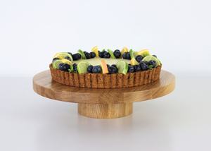 Plateau à gâteau en bois nordique, plateau à dessert, plateau à pain, plateau de présentation pour pâtisserie, plateau à gâteau rond en bois pour la cuisine - Product Image 6