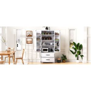 Armario de Cocina Independiente Estilo Rústico K K 71 con 8 Puertas y 2 Cajones Grandes con Textura en Relieve - Product Image 6