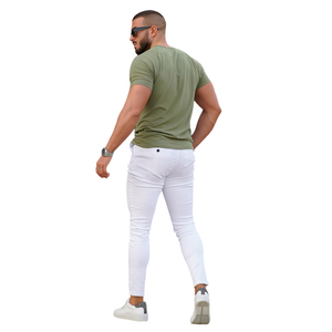 Pantalon Homme Droit en Tissu Tricoté Lavé et Respirant avec Patchs Artistiques - Product Image 5