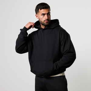 Sweat à capuche en polaire polyester 370g pour homme, coupe classique, couleurs personnalisables, manches classiques, couleur unie, vêtement décontracté pour l'automne - Product Image 1