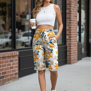 Wholesale Women Capri <b>Shorts</b> Breathable Lightweight Casual Sports Yoga <b>Lounge</b> Wear Custom Private Label OEM ODM Factory - Product Image 3