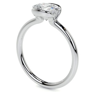 1.25 Carat East To West Oval Cut Solitaire <b>Ring</b> Colorless Moissanite Engagement <b>Ring</b> 14K White Gold Wedding <b>Statement</b> <b>Ring</b> - Product Image 4