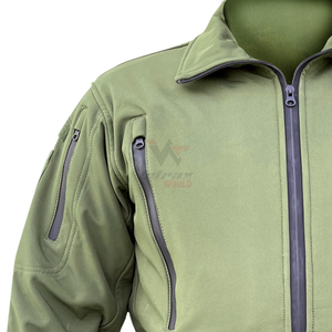 Outdoor Canvas Waterproof Winter Safari Jackets Olive Green Lightweight Stand Collar Windproof Jacket Men Custom OEM Workwear - Product Image 4