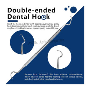 Kit de Herramientas Dentales, Set de Limpieza Dental de 6 Piezas, Espejo Dental, Palillo, Espátula, Lima, Pinzas, Acero Inoxidable 304, Profesional, Manual - Product Image 4