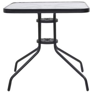 Juego de Comedor Apilable de Acero Negro de 5 Piezas para Jardín - Product Image 3