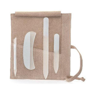 Étui à manucure en verre cristal sur mesure de qualité supérieure |   Organisateur de protection en daim |   Étui de voyage compact - Product Image 5