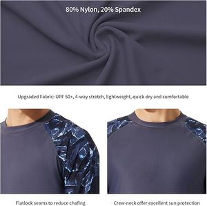 เสื้อรัดรูปออกกำลังกาย แขนยาว ป้องกันแสงแดด UPF 50+ สำหรับเล่นเซิร์ฟ ผลิตจากโพลีเอสเตอร์ 100% น้ำหนัก 180 กรัม เป็นมิตรต่อสิ่งแวดล้อม  แบบดิจิทัล  สำหรับทุกเพศ - Product Image 4