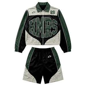 Nouvelle conception, qualité supérieure, survêtement d'été personnalisé avec logo, veste de sport légère en nylon, ensemble court coupe-vent 2 pièces pour hommes avec sweats à capuche - Product Image 4