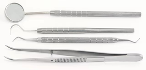Premium Dental Student Basic Examination Tools Kit Stainless Steel Diagnostic Kit Mouth Mirror Explorer Periodontal Probe - Product Image 4