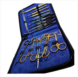 Nouvel Arrivage Kit d'Instruments de Chirurgie Mineure en Acier Doré : Porte-Aiguille, Ciseaux Metzenbaum, Ciseaux à Pansements, Manche de Scalpel - Product Image 2