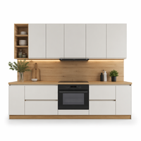 Ensemble de meubles de cuisine modernes sans poignées, minimalistes, en bois massif, écologiques, RTA, en kit, modulaires, avec frais de transport réduits