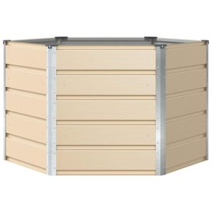 Macetas y Jardineras de Acero Color Marfil de 129 x 129 x 75 cm, Elegante Jardinera para Uso en Interiores/Exteriores - Product Image 4