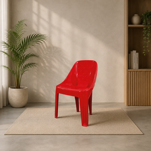 Silla CHARLIE BOX CHEX, Moderna y Ecológica, de Plástico, para Sala de Estar, Hecha en Gujarat - Product Image 3