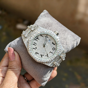 High Quality Wholesale Stainless Steel VVS Moissanite Luxury Fully Ice Out 25 CT Diamond <b>Watch</b> for <b>Men</b> and Women - Product Image 1