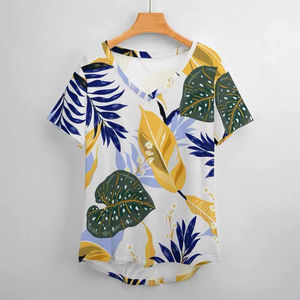 Camiseta de manga corta para mujer estilo occidental con sublimación 3D en oferta, camiseta de sublimación para mujer con servicio OEM - Product Image 3