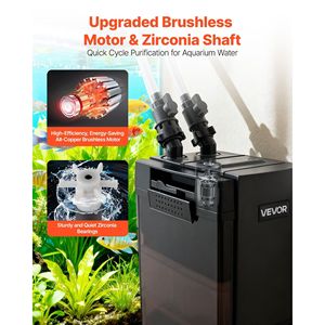 Pompa Potente da 528 GPH con Filtro a 5 Stadi per Acquario, Macchina Esterna per la Pulizia e la Circolazione dell'Acqua con Materiali Filtranti - Product Image 5