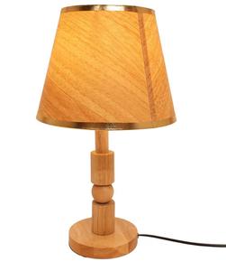 Wooden <b>Table</b> <b>Lamp</b> With Empire Shade Beige Wood <b>Base</b> Scandinavian Design Light Source Warm White - Product Image 2