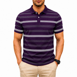 Camisas Personalizadas al por Mayor para Hombre, Estampado Digital a Rayas, Casuales, Transpirables, de Secado Rápido, Manga Corta, Mezcla de Algodón, Corte Ajustado - Product Image 4