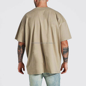 Camiseta Deportiva Casual de Gran Tamaño para Hombre, con Hombros Caídos, de Punto, para Correr, Hacer Ejercicio, Cuello Redondo, Manga Corta, Servicio OEM - Product Image 2