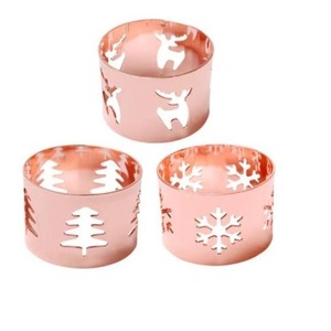 แหวนรัดผ้าเช็ดปากโลหะแบบหรูหรา ทันสมัย สำหรับงานแต่งงาน  ชุบทองแดง  ตกแต่งโต๊ะอาหาร  พร้อมบริการสลักชื่อส่วนตัว - Product Image 5