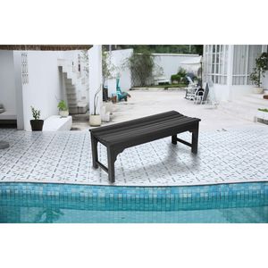 Banc Adirondack en HDPE toutes saisons avec texture bois, assise en polybois résistant aux UV pour patio, jardin, balcon - Product Image 2