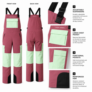 <b>Waterproof</b> Insulated Ski Bib Pants Winter Breathable Snowboard <b>Overalls</b> Windproof Outdoor Sportswear for Men Women Salopettes - Product Image 4