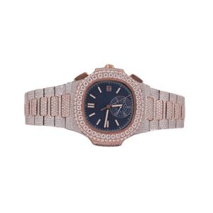 Men's Tonneau Diamond Watch 42mm Analog Dial Sapphire Crystal Stainless Steel Band <b>Chronograph</b> Mechanical Movement - Product Image 1