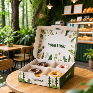 OEM High Quality Delivery Foldable Cardboard Cake Dessert <b>Cookies</b> Doughnut Waterproof Paper Packaging <b>Boxes</b> - Product Image 2