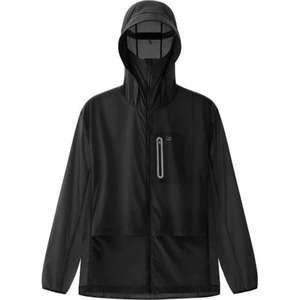 Men's <b>Black</b> Hooded Waterproof Windbreaker <b>Jacket</b> Casual Zipper Closure Canvas Shell Stand Collar Eco-Friendly Front Winter Wear - Product Image 2
