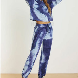 Women Tie Dye Hooded <b>Tracksuit</b> Full Sleeve Loose Fit Casual Jogger Set With Side Pockets Drawstring Waist Autumn Wear - Product Image 5
