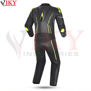 Combinaison de moto en cuir véritable noire et verte, sur mesure, pour course, Alpinestar, Dainese, combinaison de moto pour la conduite - Product Image 2