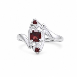 925 Sterling <b>Silver</b> <b>Garnet</b> Gemstone <b>Ring</b> Three Stone Handmade Bohemian Jewelry January Birthstone - Product Image 1