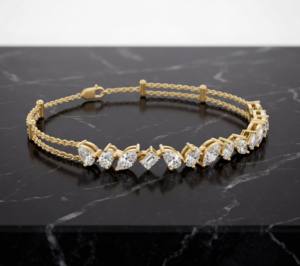 สร้อยข้อมือเพชรคลาสสิกทันสมัยชุบเงินสเตอร์ลิงสีโรสโกลด์ ของขวัญสำหรับผู้หญิง หรูหรา สง่างาม เหมาะสำหรับวันครบรอบ - Product Image 2