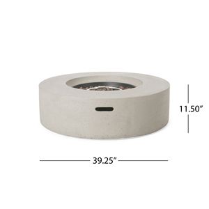 Brasero extérieur rond en béton MgO de 50 000 BTU, gris clair - Couvercle de réservoir non inclus - Product Image 4