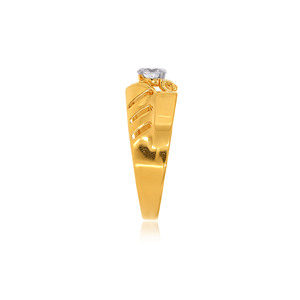Anillo Solitario para Hombre Shiny Connection, Anillo de Diamantes Solitario de Corte Brillante Redondo de Oro Amarillo de 18K de Lujo para Hombre - Product Image 4