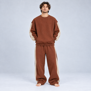 Ensemble de survêtement décontracté pour homme : sweat à capuche et pantalon de jogging amples, deux pièces, en mélange de coton premium, confortable et chaud, style streetwear - Product Image 1