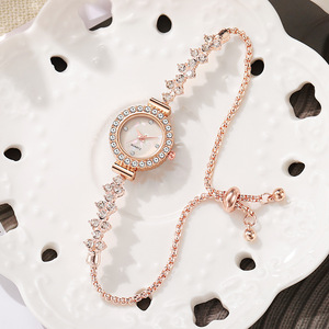 New limited-edition fashionable diamond-studded ladies quartz watch round full-diamond women's student bracelet quartz watch - Product Image 2