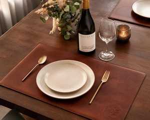 Set de table en cuir véritable, isolant thermique, lavable, luxe, en cuir de vachette, pour événements de mariage LPM-0016 - Product Image 4