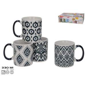 4 Assorted 330ml Stoneware Ceramic Cups <b>Mug</b> - Product Image 1