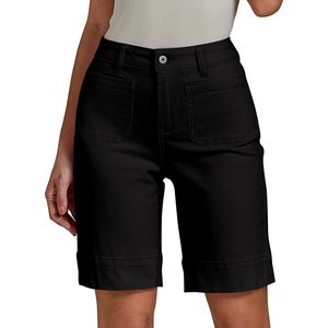 2025 femmes taille haute Vintage été Denim Shorts à la mode poche plaquée longue extensible décontracté 'Jorts' - Product Image 3