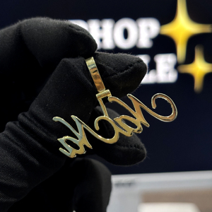 Handwritten <b>Name</b> Pendant 925 Sterling Silver Brilliant Cut VVS Moissanite Personalized Script Letter <b>Necklace</b> 18K Gold Hip Hop - Product Image 5