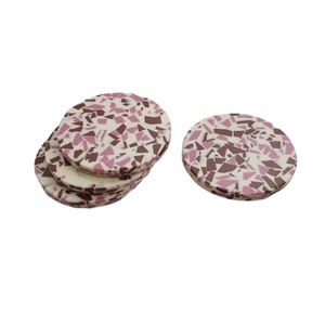 Sous-verre en pierre de tasse à thé de luxe sous-verre en pierre de marbre et incrustation de métal taille personnalisée chez Star Crafts India pour la maison et le bureau - Product Image 1