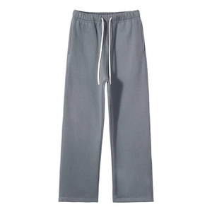 Pantalon de jogging personnalisé avec logo pour homme, coupe droite élastique, poches latérales, en molleton de coton, taille XL, pour hommes corpulents, effet délavé - Product Image 6
