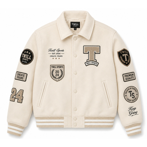 Wool Varsity <b>Jacket</b> Top <b>Jackets</b> Leather Sleeves Customizable Blank Embroidered Patches Winter Varsity <b>Jacket</b> Wool Lining Cotton - Product Image 1