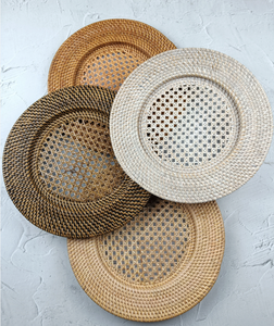 Elegant <b>Rattan</b> Plate Vietnam Handwoven Round Charger Plate Rustic Serving Tray Natural Eco <b>Dining</b> <b>Table</b> Decoration Craft 33Cm - Product Image 5