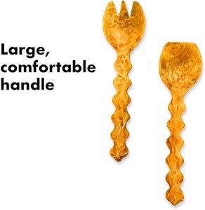 Juego de tenedores y cucharas para ensalada de resina con diseño moderno, productos hechos a mano de alta calidad, hechos en India para servir en la cocina del hogar. - Product Image 4