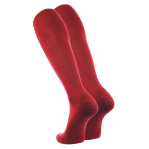 Chaussettes montantes rouges unisexes personnalisées en gros, couleurs unies, respirantes, tricotées, 70 % acrylique, pour l'été, décontractées, pour le football, pour adultes - Product Image 2