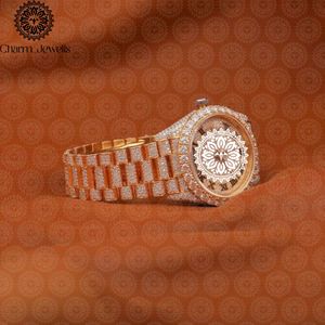 Montre pour homme Charm Jewells en acier inoxydable, boîtier de 40 mm, accents de diamants, analogique, luxe, mode, mouvement mécanique, date automatique, fonction push - Product Image 3